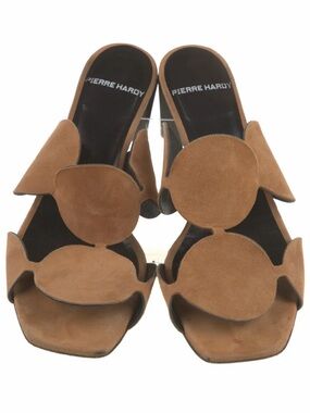 Pierre Hardy Women's Tan Suede Slide Sandals -37